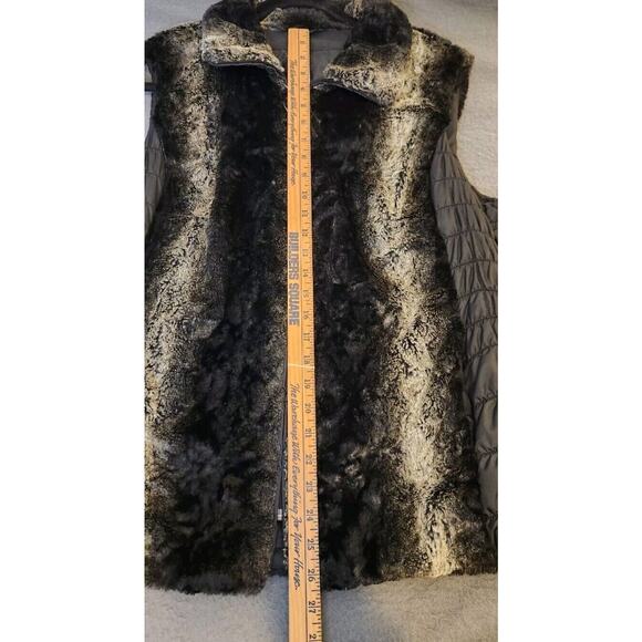 Barbara Lebek Gilet Ladies 18 Faux Fur‎ Vest Jacket Sleeveless Toggle Bodywarmer - Picture 3 of 13